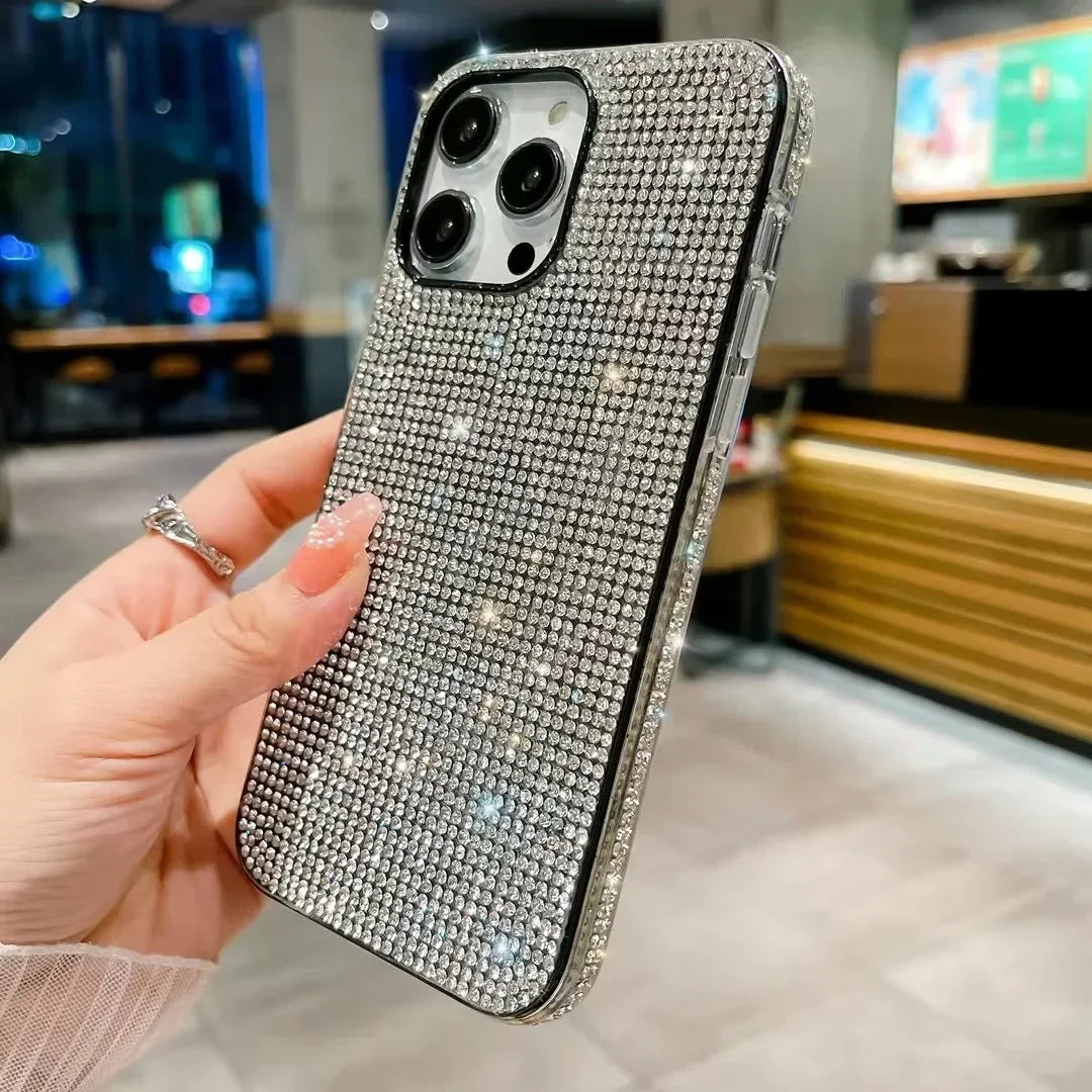 Rhinestone Phone Case For iPhone 16 15 14 13 12 Pro Max 11 Back Cover