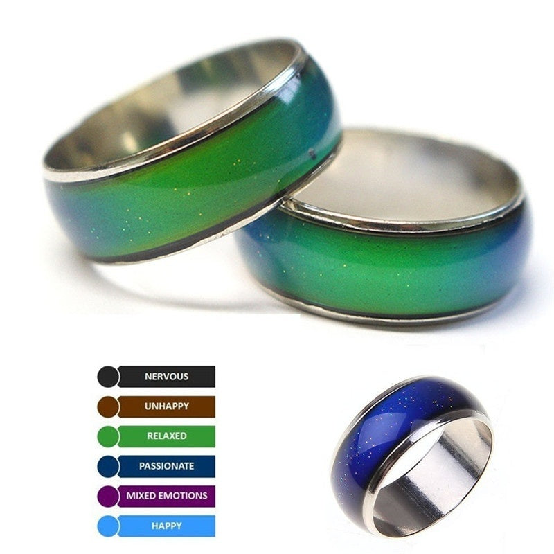 Changing Color Rings Magic Mood Emotion Feeling Temperature Control Changing Rings for Women Men Couples Rings Tone Jewelry
