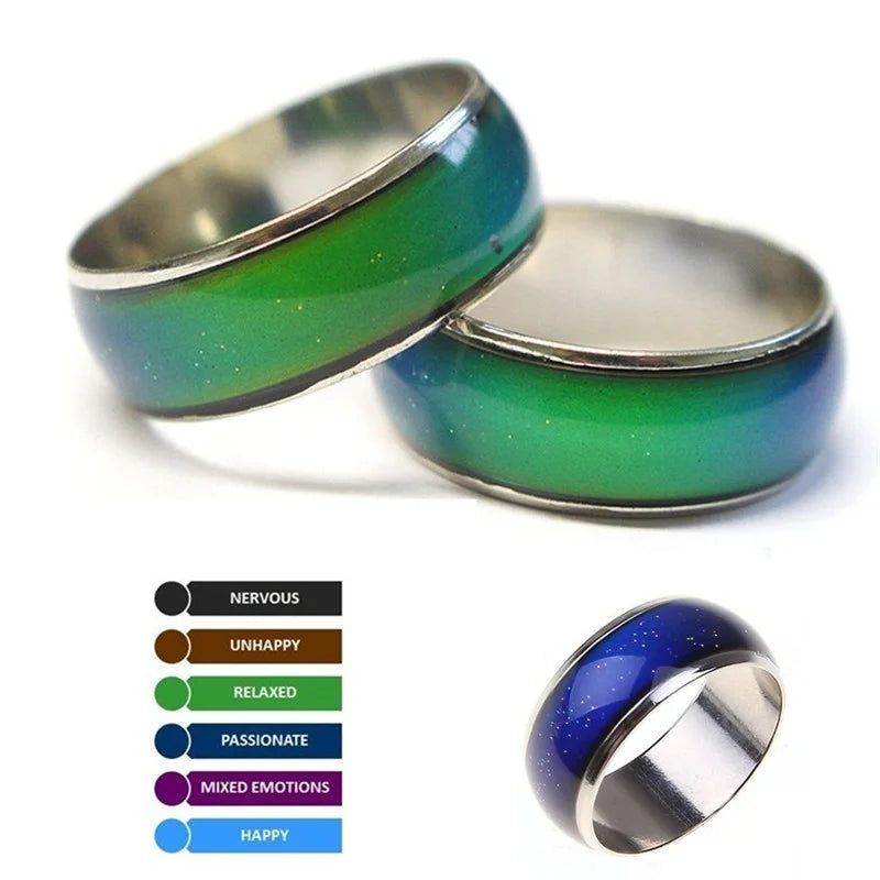 Changing Color Rings Magic Mood Emotion Feeling Temperature Control Changing Rings for Women Men Couples Rings Tone Jewelry