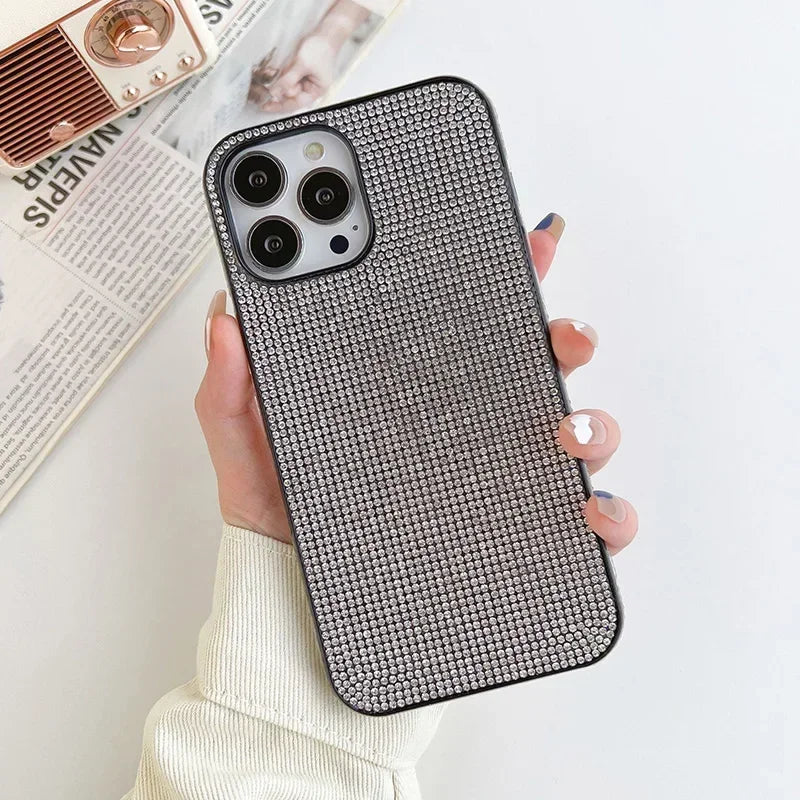 Rhinestone Phone Case For iPhone 16 15 14 13 12 Pro Max 11 Back Cover