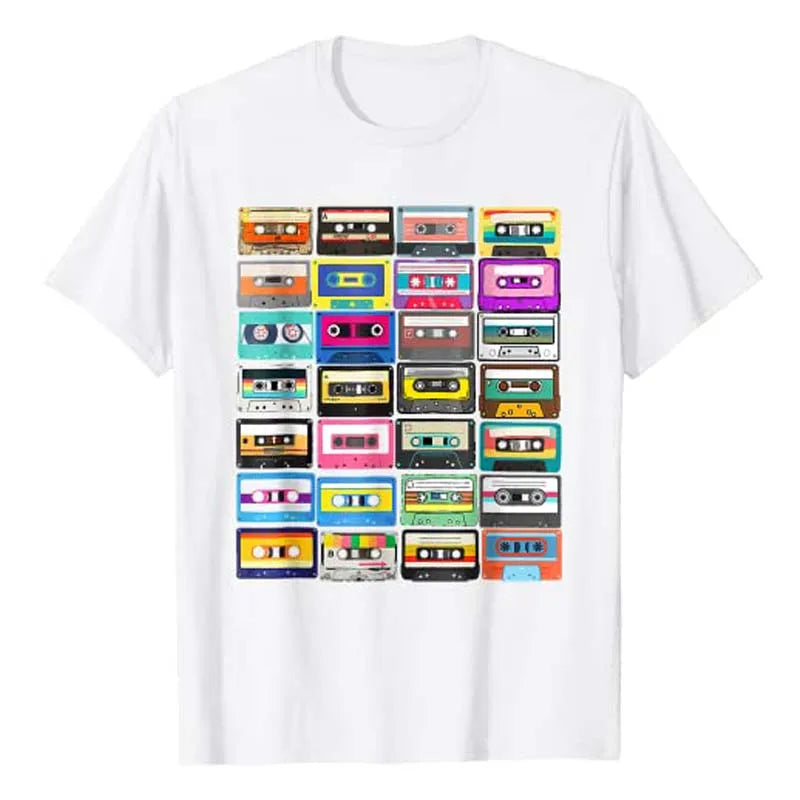 Cassette Mixtape Retro 1980s 1990s Music Vintage Graphic T-Shirt Funny 80S 90S Retro Style Costume Humorous Party Tee Y2k Top