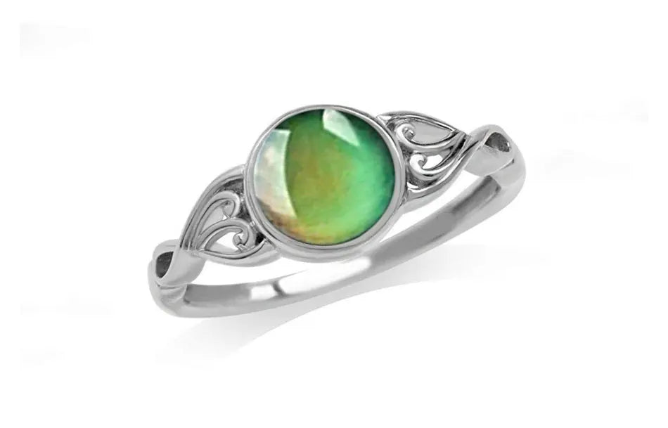 925 Silver Oval Mood Temperature Change Ring For Women Charm Wedding Party Jewelry Gifts