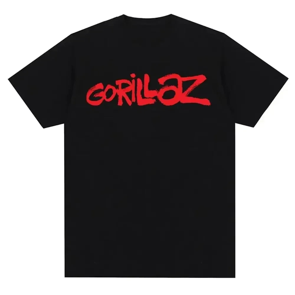 2025 Music Band Gorillazs Punk Rock Print T Shirt 90s Casual Fashion Short Sleeve Plus Size T Shirt Unisex Graphic T Shirts