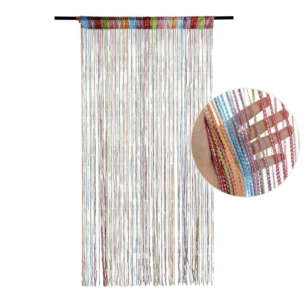 1x2m Beaded String Curtain Door Curtain Beads Thread Tassel Curtains Window Wall Panel Room Divider Doorway Home Wedding Decor