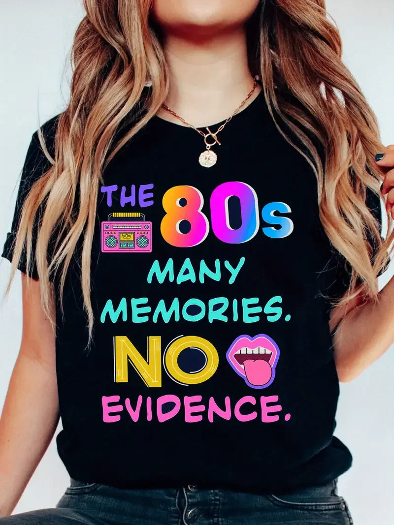 Women's 80s 90s Retro Graphic T-Shirt - "I'm 70's Born & Raised" Round Neck Short Sleeve Tee Summer Cotton T-shirt Tops