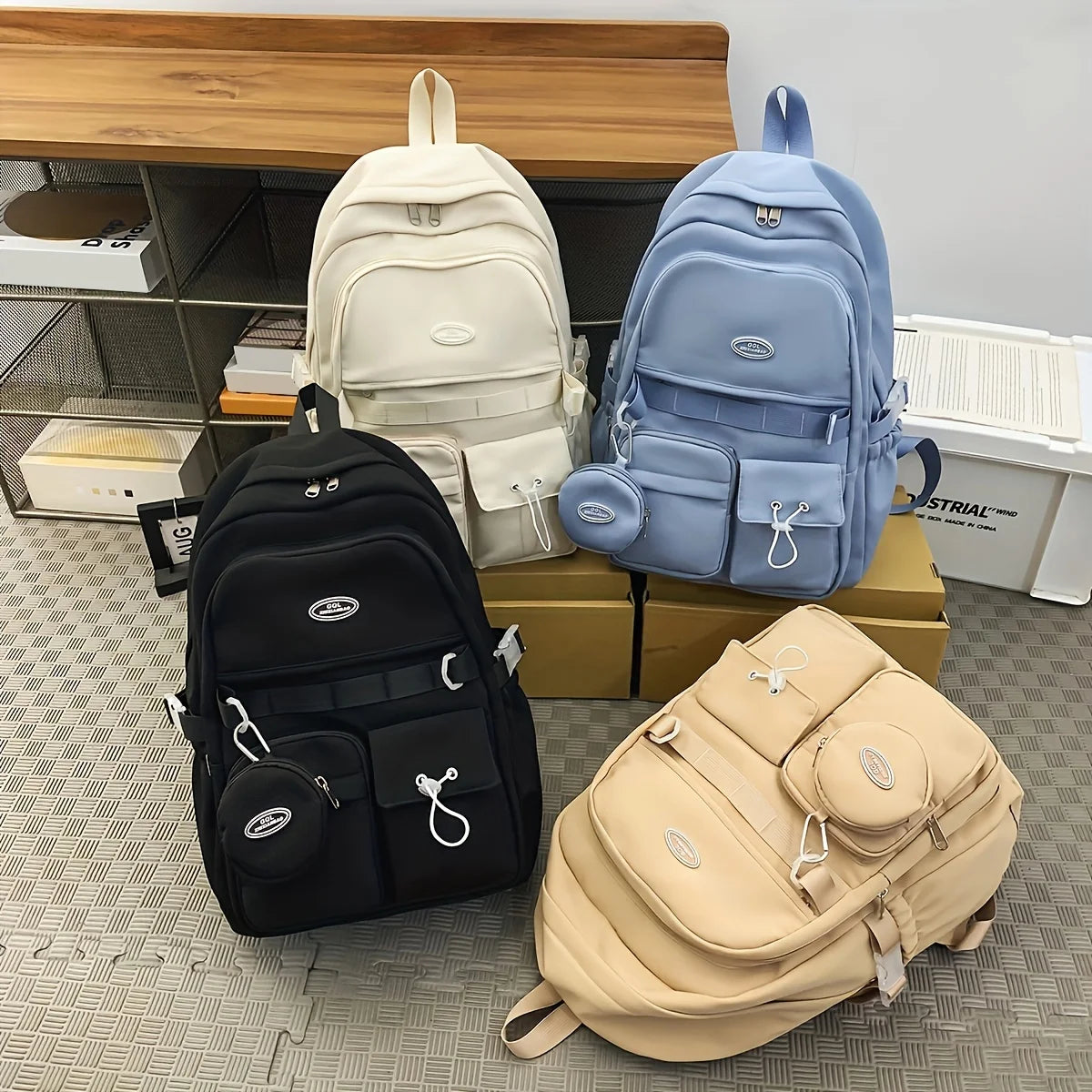 Backpack Simple Large Capacity Sports Travel Backpack Junior High School Leisure Backpack Tutorial Bag