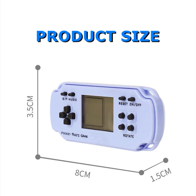 Portable Mini Pocket Key Chain Ring Retro Nostalgic Video Handheld Game Console Built-in 26 Brick Classic Games Kids Pendant Toy