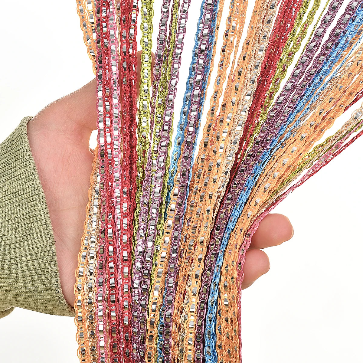 1x2m Beaded String Curtain Door Curtain Beads Thread Tassel Curtains Window Wall Panel Room Divider Doorway Home Wedding Decor