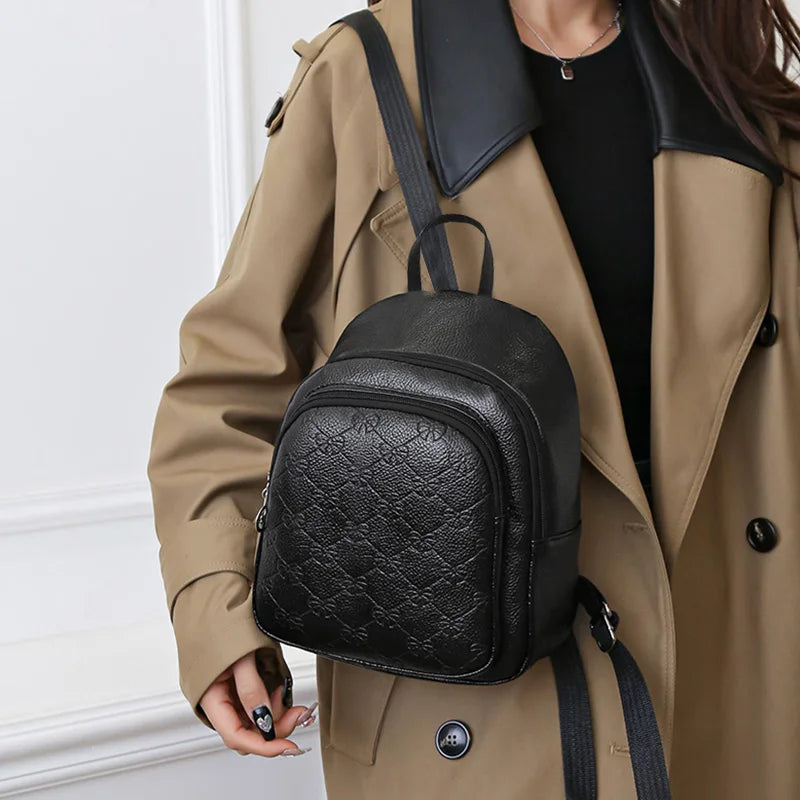 Men's and women's travel small backpack with bow pattern design, suitable for school trips and schoolbags for books