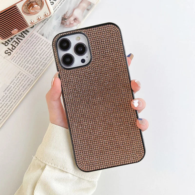 Rhinestone Phone Case For iPhone 16 15 14 13 12 Pro Max 11 Back Cover