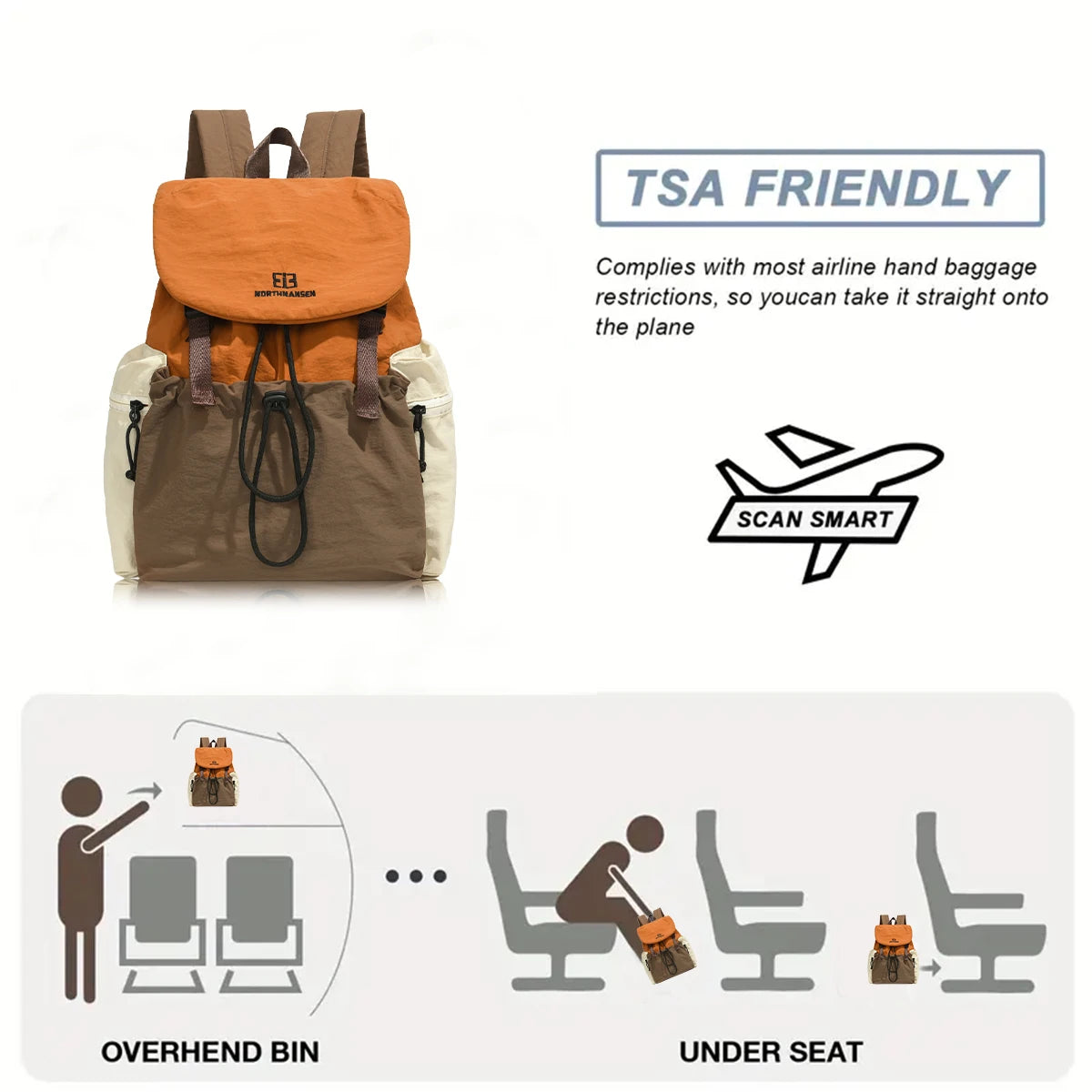 Small Backpack, Lightweight Outdoor Mountaineering Travel, New Backpack, Female College Student School Bag, High School Student, Junior High School Student, Shopping and Travel Sports