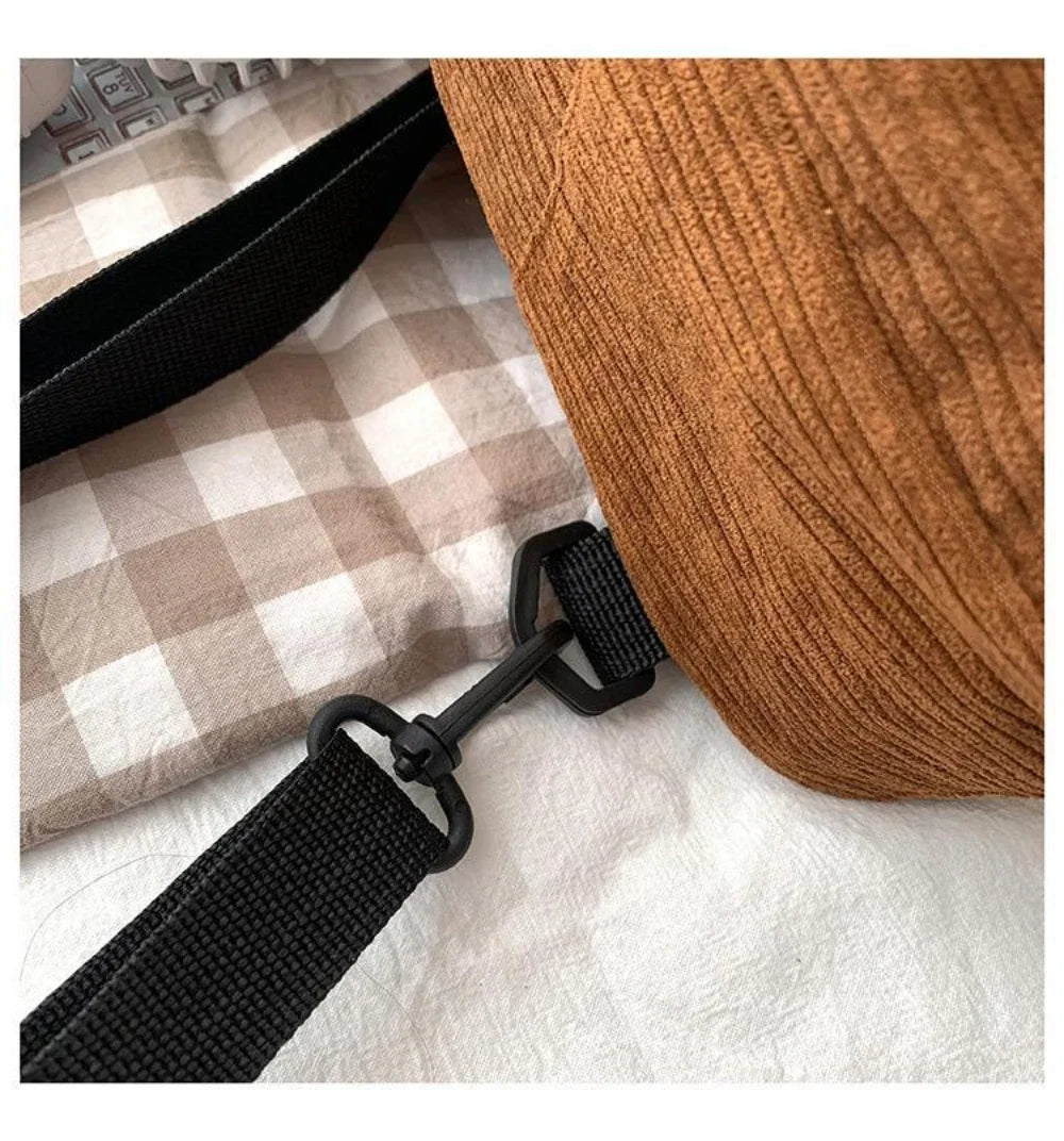 Women's Mini Backpack Fashion Solid Color Corduroy Small Simple Casual Traveling Large Capacity Durable Female's Schoolbag