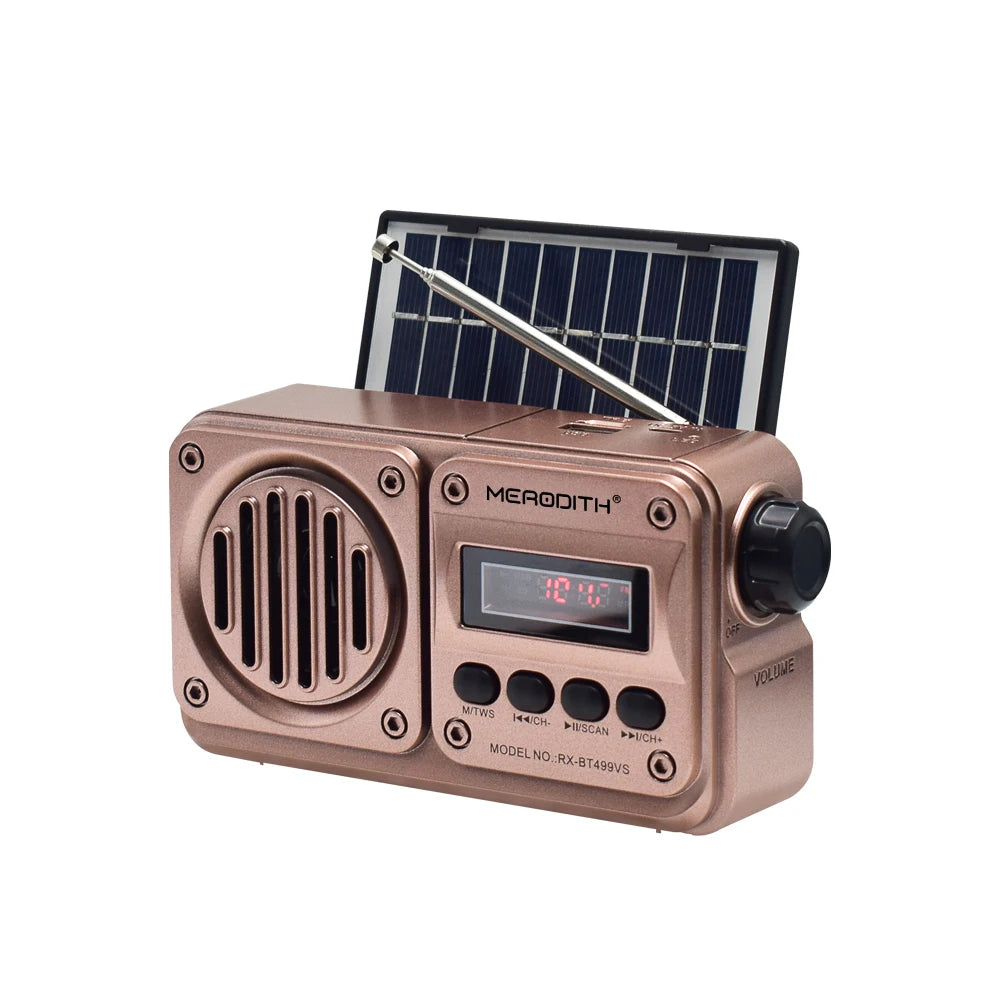 MD-499 Wireless Bluetooth Speaker MP3 Playback FM Radio Solar Charging Emergency power outage Radio Full Band High Sensitivity
