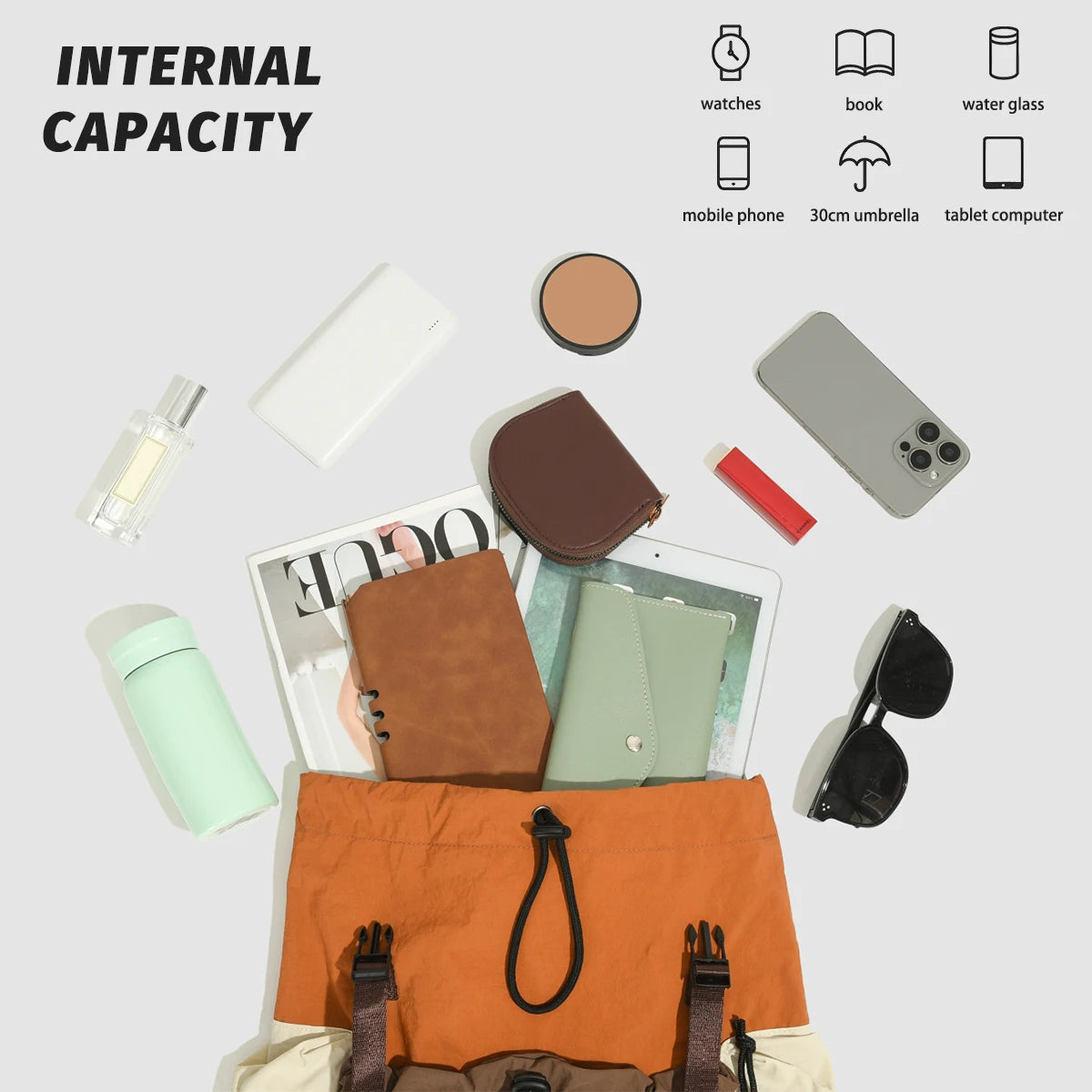 Small Backpack, Lightweight Outdoor Mountaineering Travel, New Backpack, Female College Student School Bag, High School Student, Junior High School Student, Shopping and Travel Sports