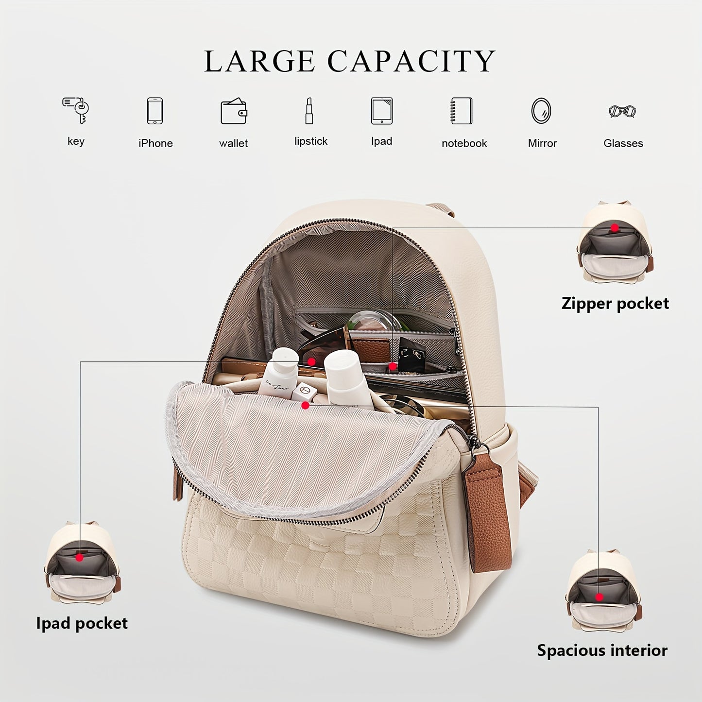 CAITINA CN5037 Small Backpack Purse For Women Anti Theft Backpack Multipurpose Design Handbag Ladies Shoulder Bags Travel Backpack