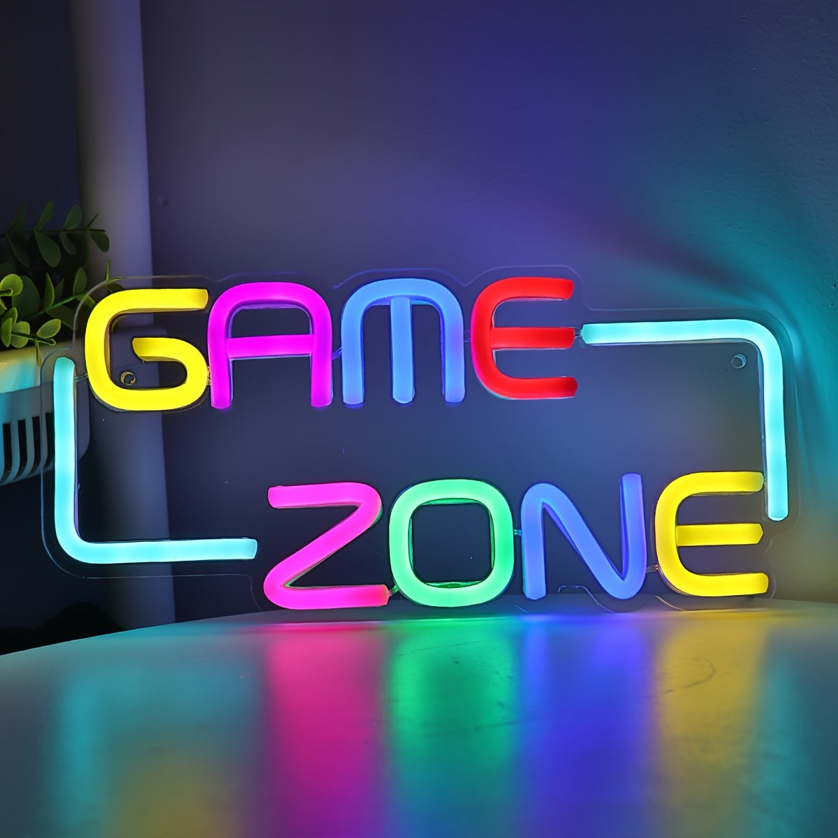 Game Zone LED Neon Sign - USB Powered, Wall Hanging, Single Color, Multipurpose Night Light for Gaming Room, Home, Party, Pub, Club - 11.77'' x 5.47'', Plastic with Metal Finish, Switch Control