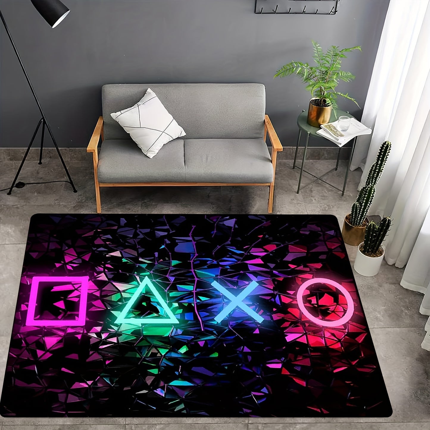 1pc, 3D Player Game Mode Area Rug Anti-slip Game Carpet Player Anti-slip Floor Mat Player Room Decoration Home Decoration Tapestry