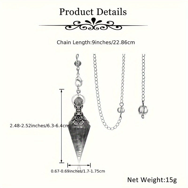 1pc 7 Chakra Crystal Stone, Faceted Pendant Pendulum, Life Tree Pendulum For Divination, Wizardry