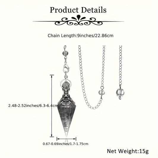 1pc 7 Chakra Crystal Stone, Faceted Pendant Pendulum, Life Tree Pendulum For Divination, Wizardry