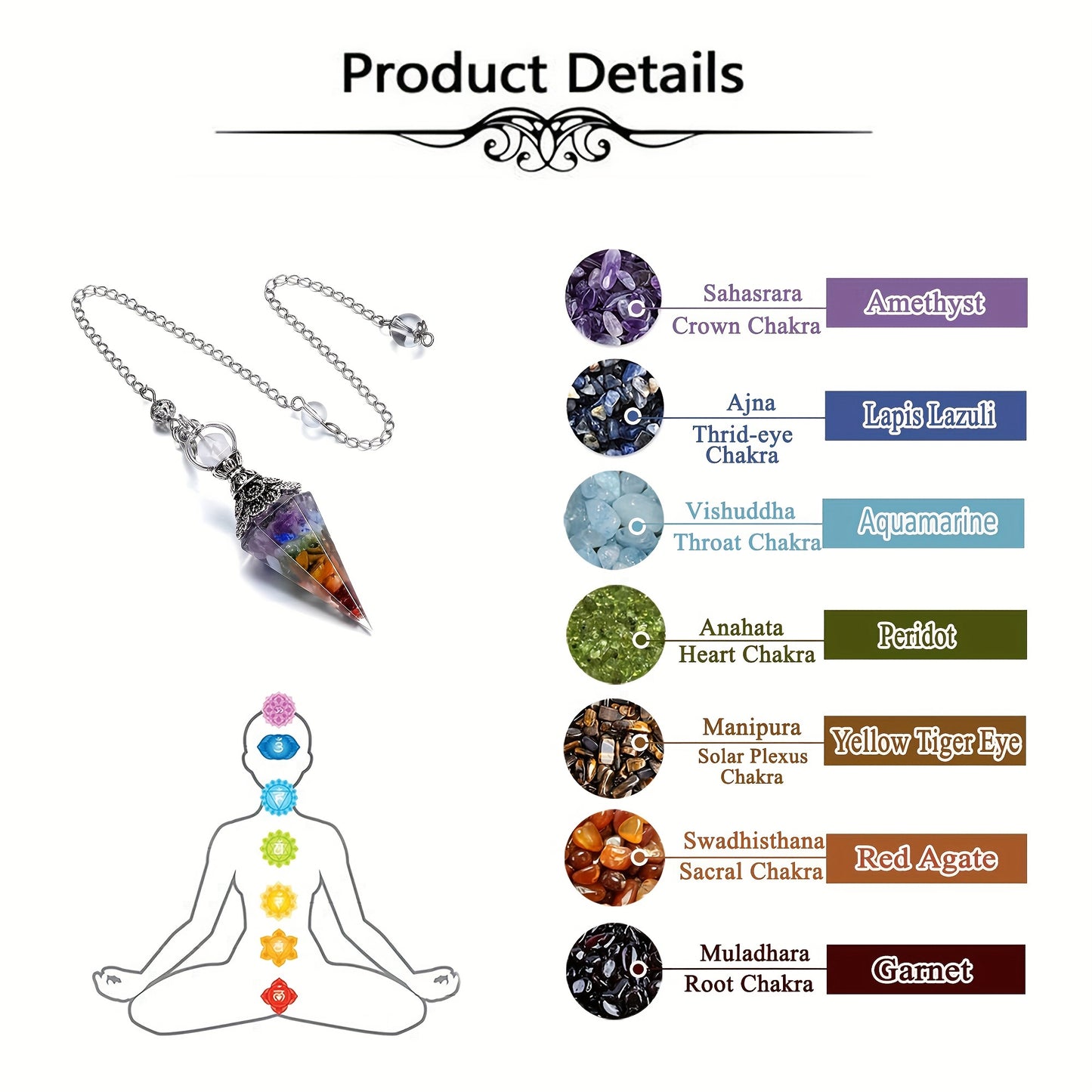 1pc Natural Amethyst, Aquamarine Chakra, Healing Aura Pendulum, 12 Crystal Point Pendant, With Hexagram Charm Spell, Balance Magnetic Field Dream Catcher