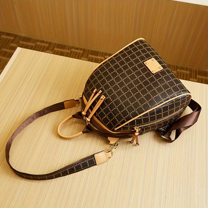 Luxury Small Backpack Purse, Fashion Two-way Shoulder Bag, Women's Shell Handbag Schoolbag Daypack