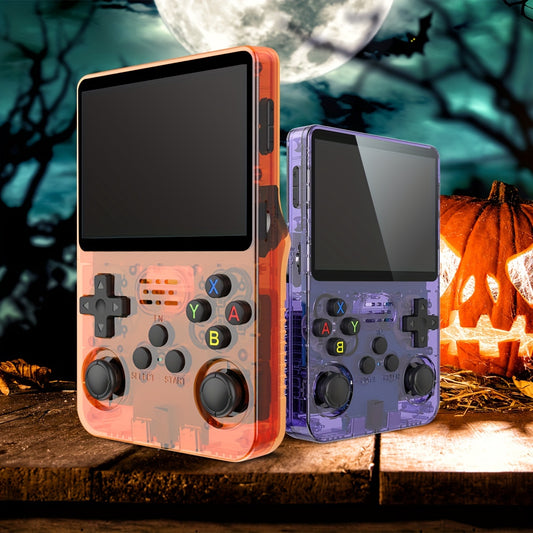 R36S Handheld Game Console 3.5 Inch IPS Screen Retro Game Console Linux System Screen Portable Pocket Video Player Travel Essentials, 128G Extra Large Memory, Perfect Halloween Christmas Gifts