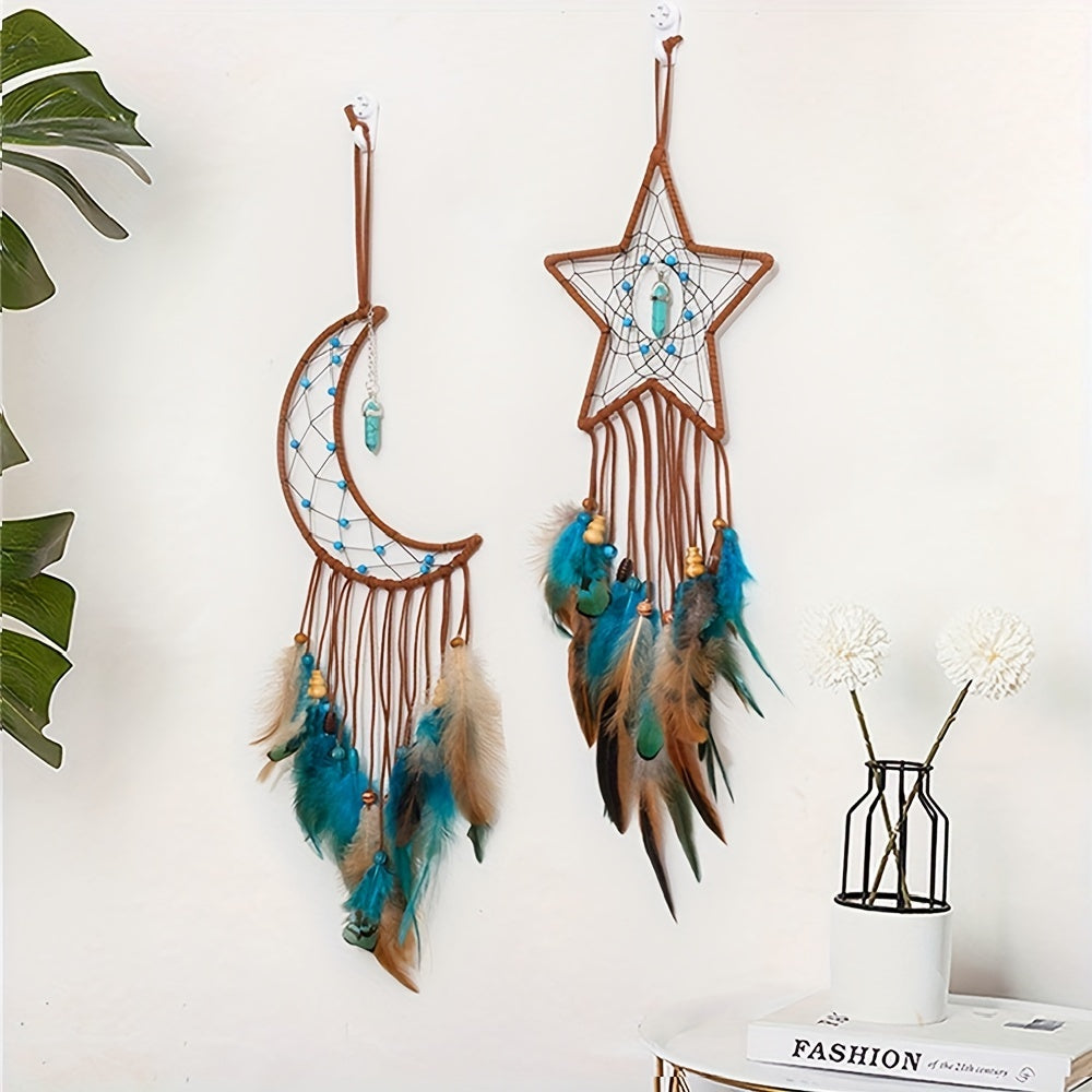 Dream Catcher, Wall Hanging Decoration,  Star Moon Dream Catchers For Bedroom, Ornament Craft Gift Living Room, Bedroom, Dormitory, Classroom, Christmas Wedding Gifts For Girls Boys