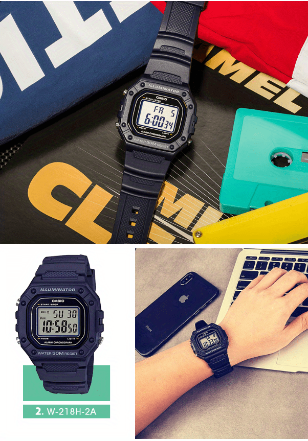 Casio Classic Chronograph Watch Womens Digital Sports 50M