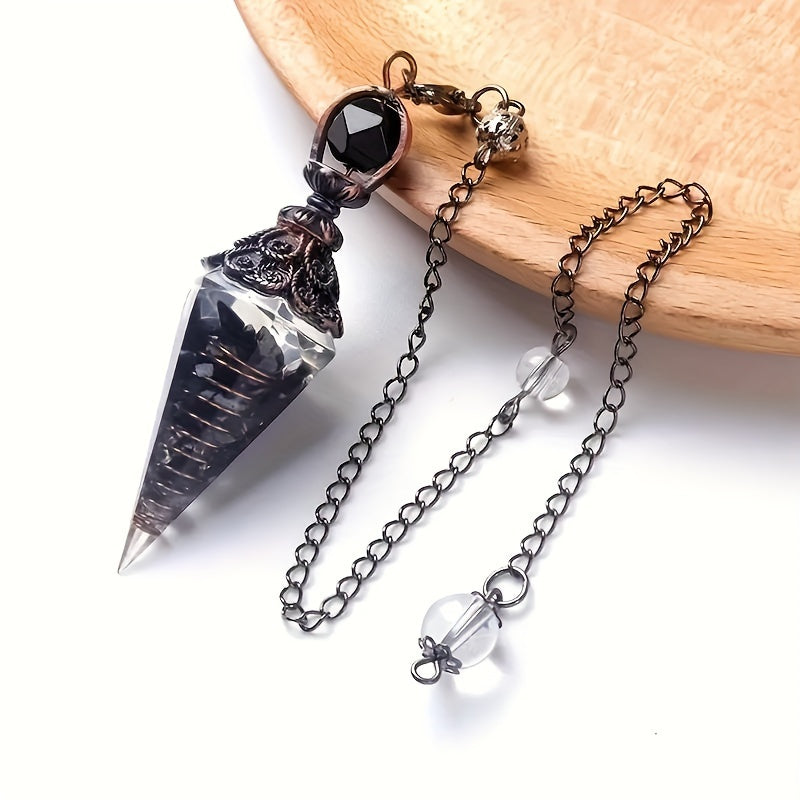 1pc 7 Chakra Crystal Stone, Faceted Pendant Pendulum, Life Tree Pendulum For Divination, Wizardry