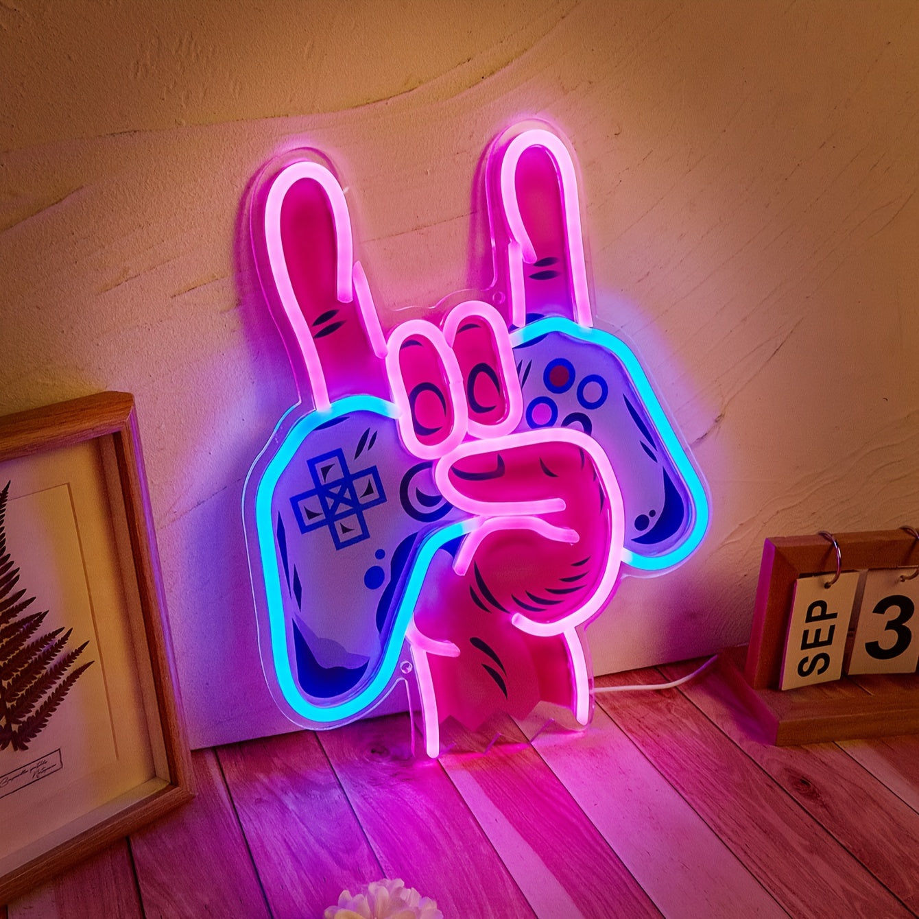 1pc GamePad LED Neon Sign Light, For Wall And Table Decoration, USB Powered Neon Sign Light, For Bedroom Room Wedding Party Decoration