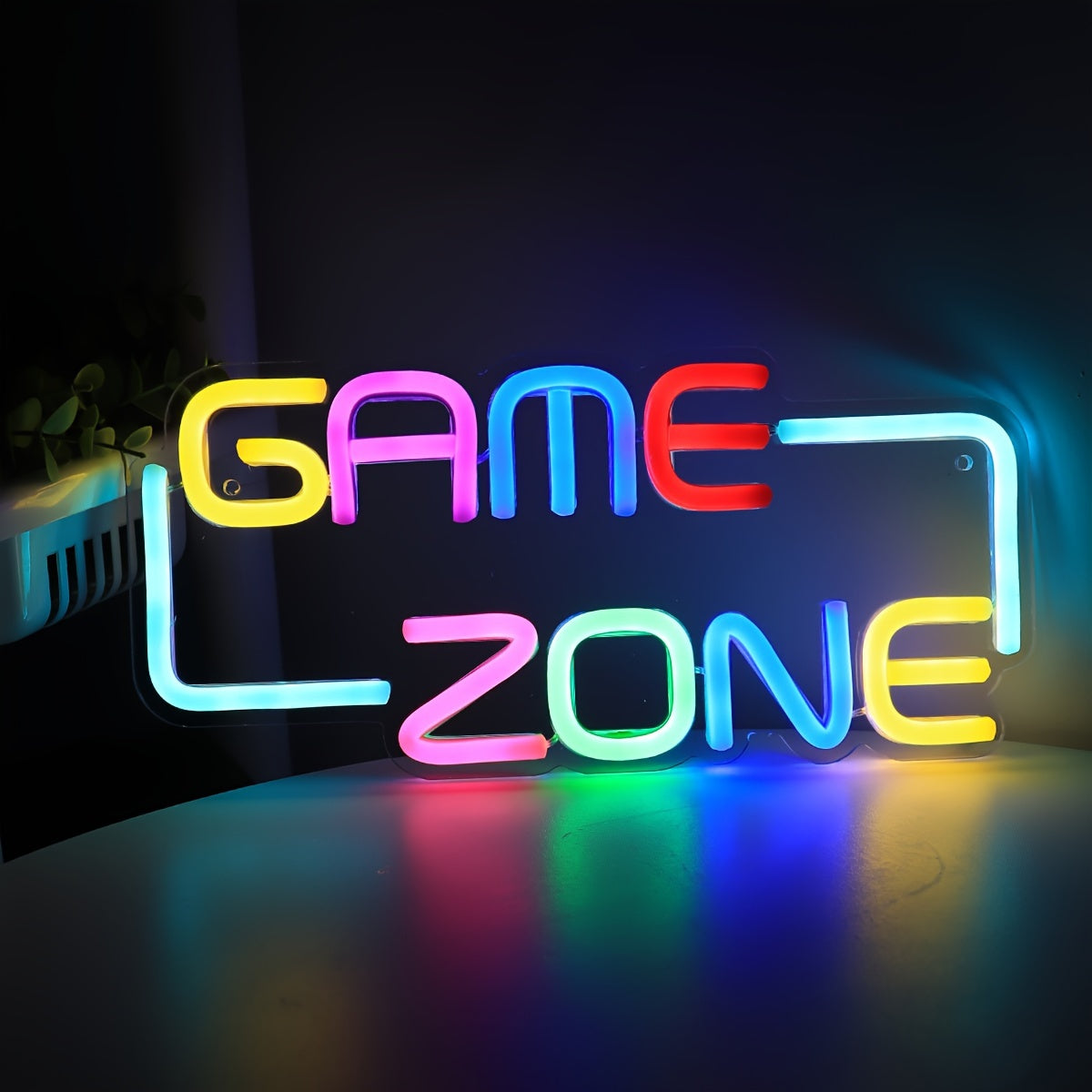 Game Zone LED Neon Sign - USB Powered, Wall Hanging, Single Color, Multipurpose Night Light for Gaming Room, Home, Party, Pub, Club - 11.77'' x 5.47'', Plastic with Metal Finish, Switch Control