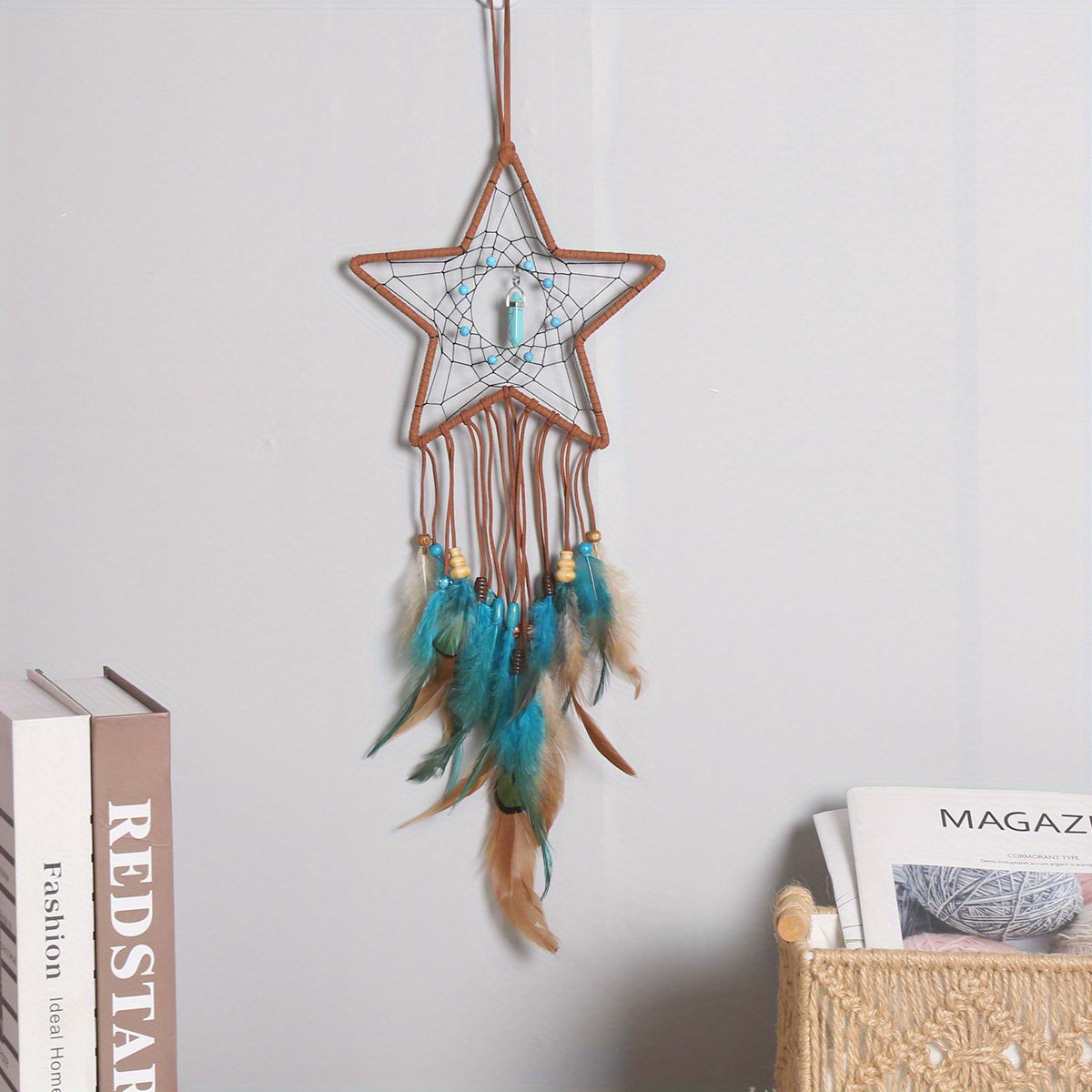 Dream Catcher, Wall Hanging Decoration,  Star Moon Dream Catchers For Bedroom, Ornament Craft Gift Living Room, Bedroom, Dormitory, Classroom, Christmas Wedding Gifts For Girls Boys