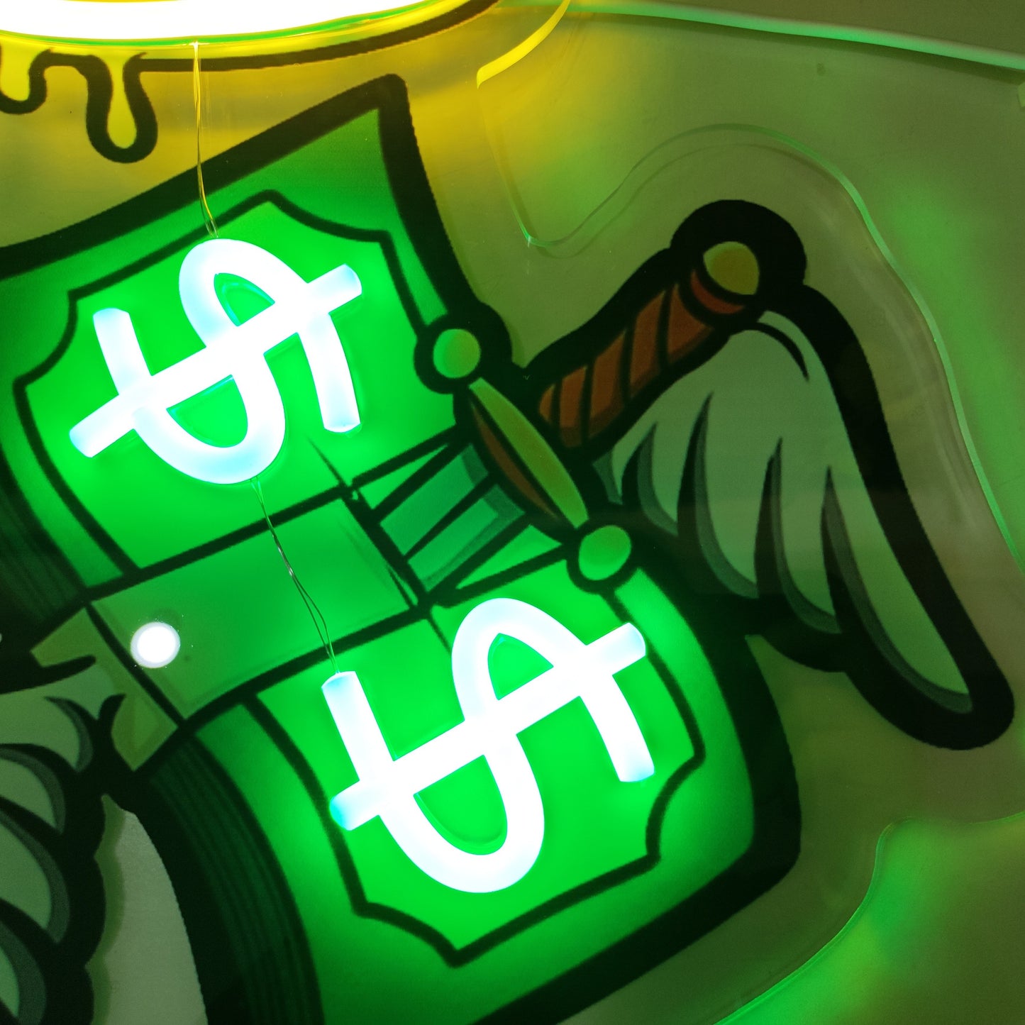 1pc Dollars And Wings LED Neon Sign Neon Wall And Table Decor, Light Up Signs USB Powered Neon Lights Signs, For Bedroom Room Bar Wedding Party Decoration