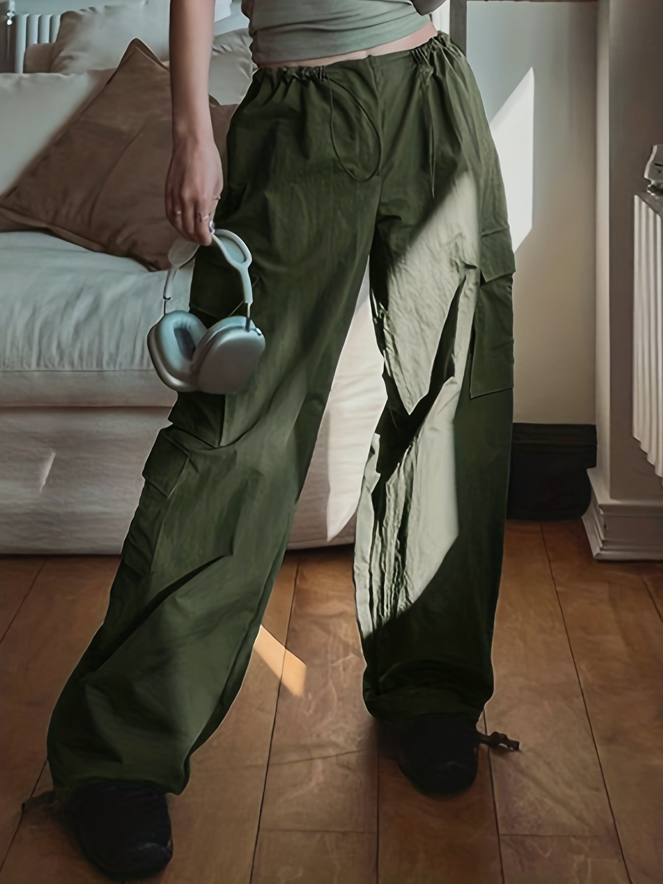 Y2K Cargo Parachute Pants for Women With Pockets All Day