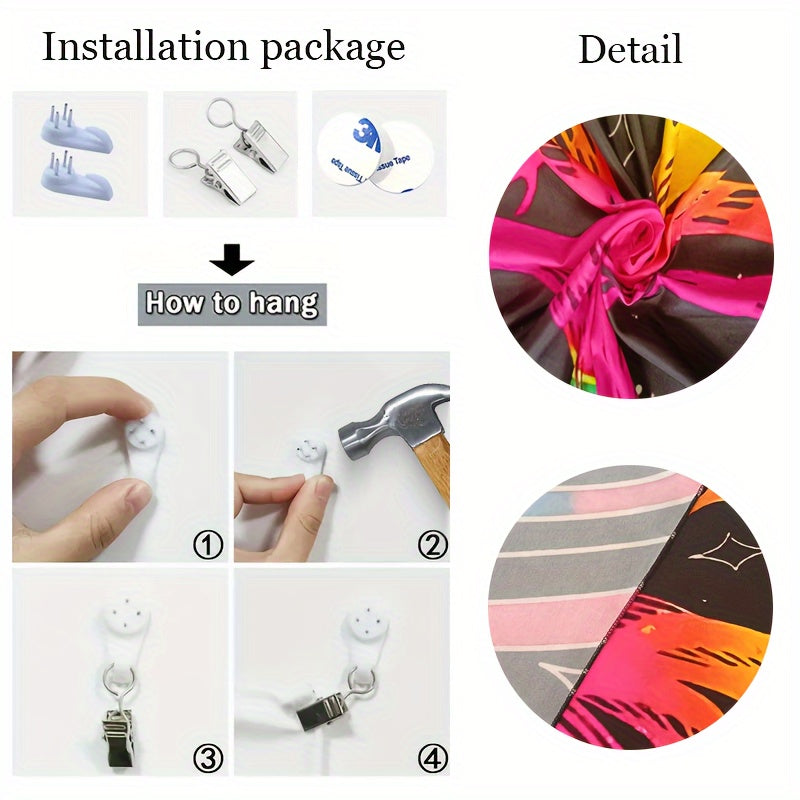 1pc Fluorescent Gaming Tapestry - Vibrant Gaming Theme, UV Blacklight Neon Lights - Ideal for Game Rooms, Dorms, Living Spaces - Enhance Your Home Decor with Dynamic Glow - Free Installation Kit Included