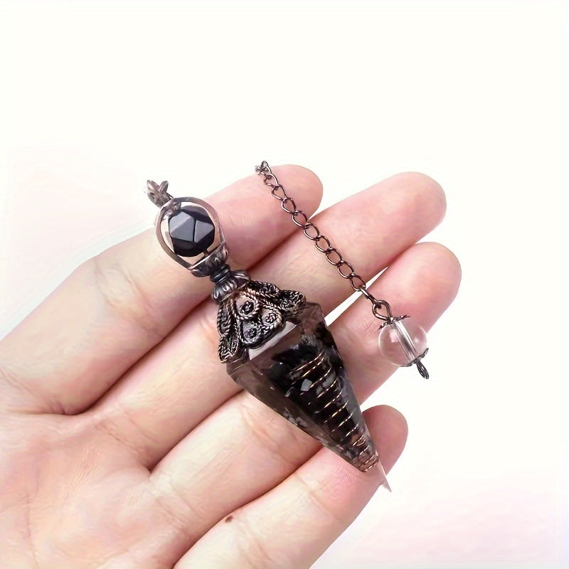 1pc 7 Chakra Crystal Stone, Faceted Pendant Pendulum, Life Tree Pendulum For Divination, Wizardry